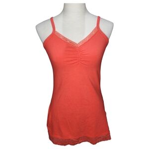 🦋BKE Lace Trimmed Ruched Tank Top